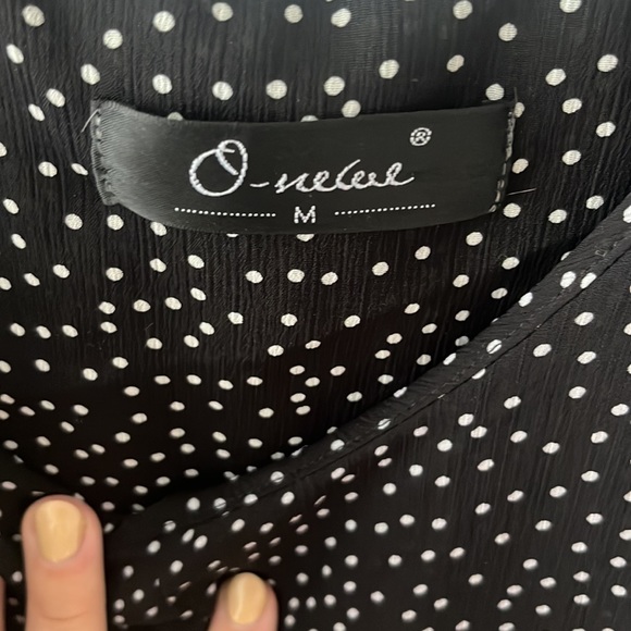 Sheer black polka dot wide-leg jumpsuit - Picture 4 of 4